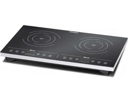 Rommelsbacher inductiekookplaat CT 3410/IN – dubbele glaskeramische kookplaat met touch bediening en timer – 2 kookzones tot 2000 W