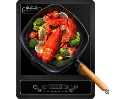 Royalty Line® EIP2000 Inductie Kookplaat Vrijstaand - 1 Kookzone - Pan 15 tot 25 cm - 2000W Elektrisch Kookplaat - 1 Pits - Timer - Zwart