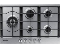Samsung NA75J3030AS Zwart, Roestvrijstaal Ingebouwd Gaskookplaat 5 zone(s)