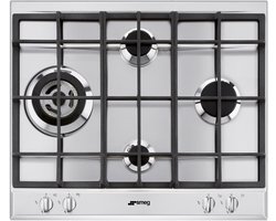 SMEG Gas Kookplaat - P261XGHNLK - 60 cm - Opbouw - RVS