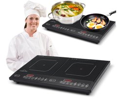 SMH LINE® Inductie kookplaat - Vrijstaand - Elektrische Kookplaat 2 Pits - 2x 2000W - Zwart
