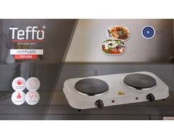 Teffo elektrische kookplaat - 2 pits - wit