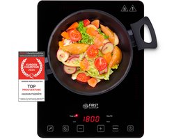 TZS First Austria Inductie Kookplaat Vrijstaand - Elektrische Kookplaat 1 Pits- 2000W - Zwart