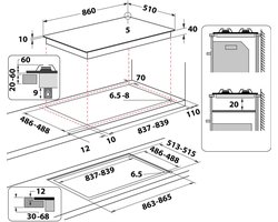 Whirlpool GOA 9523/WH Wit Ingebouwd 90 cm Gaskookplaat 5 zone(s)