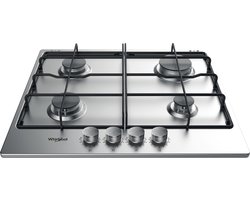 Whirlpool TGML 650 IX kookplaat Roestvrijstaal Ingebouwd 58 cm Gaskookplaat 4 zone(s)