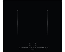 Wiggo WH-B626IRS(B) – Inbouw Inductiekookplaat – 60 cm – 4+2 kookzones met bridgefunctie – 7400W – 9 standen slide control – Boostfunctie – Touch Control – Timer – Kinderslot – 5 jaar garantie – 2 of 3 fase zonder stekker – Zwart Kristalglas