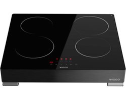 Wiggo WH EF614G(B) - Vrijstaande Inductiekookplaat - 60 cm - 4 Kookzones - Touch Control - Zwart Glas - 5 Jaar Garantie