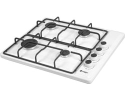 Wiggo WH-G604F(W) – Vrijstaande gaskookplaat – 60 cm – 4 kookzones – Geschikt voor aardgas en butaangas – Thermokoppel beveiliging – Wit
