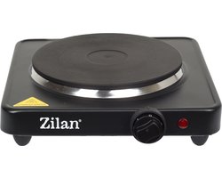 Zilan Elektrische Kookplaat 1500W – Vrijstaande Hotplate – Gietijzeren Kookzone 185 mm – Thermostaat & Oververhittingsbeveiliging – Antislip – Compact & Snel Opgewarmd – Zwart