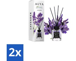 2 x Alya – Reed Diffuser – Lavender – Interieurparfum - Lavendel Geurstokjes - Rustgevende Geur - Ontspanning - Frisse Geur - Geur In Huis