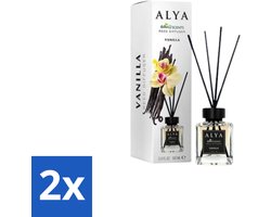 2 x Alya – Reed Diffuser – Vanilla – Interieurparfum - Geurstokjes - Vanille - Warme Geur - Huisgeur - Geur In Huis