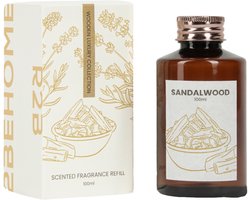 2BEHOME Geurstokjes Navulling - Sandalwood - 100 ml - Geurverspreider - Huisparfum - Luchtverfrisser - Wooden Luxury Collection