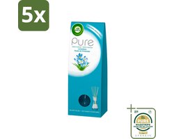 5 x Air Wick Pure - Geurstokjes - Lentedauw - 30ml - Grootverpakking - Lentedauw Geurstokjes - Geurstokjes Lente - Geurstokjes Fris - Geurstokjes Naturale - Geurstokjes Voor Woning