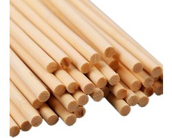 60 Houten Stokjes van Bamboe voor Knutselen, Modelbouw en Decoratie (5mm x 40cm)