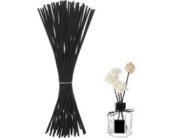 60 stuks Losse Geurstokjes - 30 cm x 3,0 mm - Diffuser - zwart Navulbare aromatherapie sticks - Aromatherapie diffuser (zwart)