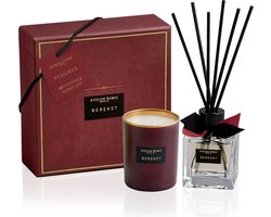 Atelier Rebul Bereket - Luxury Mini Home Geschenkset - Geurstokjes (50ml) + Geurkaars (65g) - Fruitige & Zoete Geur