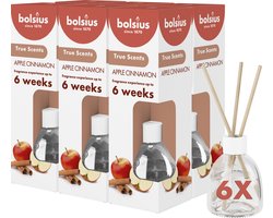Bolsius True Scents - Geurstokjes - Apple Cinnamon - 6 stuks - Voordeelverpakking - 60ml