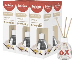 Bolsius True Scents - Geurstokjes - Vanille - 6 stuks - Voordeelverpakking - 60ml