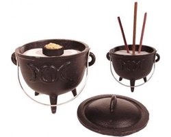 Cauldron (heksenketel) zon en maan - 12x9.5 - 1080 - Gietijzer - Zwart - M