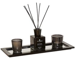 Complete Zwarte Geurenset Lucio – Kaarsen en Diffuser op Schaal