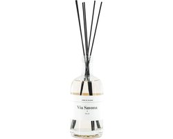 Housevitamin Geurstokjes - Via Savona Milaan - Mediterraanse Bloemengeur - 100ml - Glazen Fles