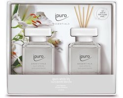 Ipuro White Lily Giftset 2x50ml - Geurstokjes