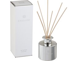 J-Line geurolie + stokjes Excellent - Cotton Candy - glas - zilver - 150 ml