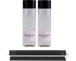 JANZEN Home Fragrance Refill &C Vanilla Peach & Happiness 2-pack Incl. Gratis Sticks