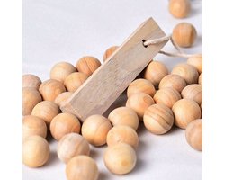 Kamferballen - Mottenballen - Kamfer Houten Ballen - Motten - Natuurlijke Geurverdrijver - Voor In Kleding Kasten en Lades - 20 Stuks
