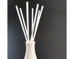 Losse Geurstokjes 50st - Wit - 20cm - Navulling Geurstokjes Aromatherapie - Fiber, Vezel