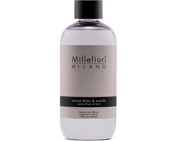 Millefiori Milano Navulling voor Geurstokjes 250 ml - Cocoa Blanc & Woods
