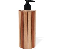 Natuurlijke teakhouten zeepdispenser - rond