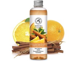 Navulling geurstokjes kaneel sinaasappel 200ml - Intensieve & Langdurige Geur - Aromatherapie Luchtverfrisser
