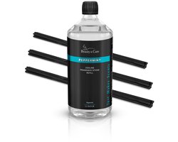 Pepermunt geurstokjes - Beauty & Care - 1 L navulfles met 30 stokjes. new