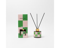 Reed Diffuser Geurstokjes 100ml – Komkommer– Luxe Geurverspreider van Glas met Zwarte Stokjes – Fris & Vrolijk Design – Langdurige Geur – Perfect Cadeau voor Elke Gelegenheid