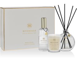 Riverdale - Cadeaupakket - Lily & Green Tea - Geurstokjes, Geurkaars & Roomspray - Geschenkset.