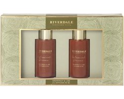 Riverdale Fashionable Living Giftset 2 x diffuser 40 ml Luca Green Grapefruit & Lime - Cadeauset geurstokjes Grapefruit & Limoen - Cadeauverpakking