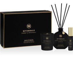 Riverdale - Geschenkset - Forest & Patchouli - Medium - Zwart - Geurstokjes, geurkaars en huisparfum