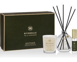 Riverdale - Geschenkset - Tea & Cardamom - Medium - Groen - Geurstokjes, roomspray en huisparfum