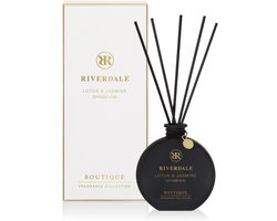 Riverdale - Geurstokjes - Lotus & Jasmine - 90 ml - Wit - Subtiele geurverspreiding
