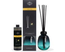 Scentchips® Cadeauset Geurstokjes Arabian Nights - Met Grijs/Blauwe Fles - Huisparfum - Geurverspreider - Luchtverfrisser - Geschenkdoos - Giftbox