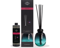 Scentchips® Cadeauset Geurstokjes Saffron Rose - Met Zwarte Fles - Huisparfum - Geurverspreider - Luchtverfrisser - Geschenkdoos - Giftbox