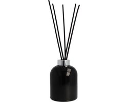 Scentchips® Geurstokjes houder glas Cilinder glanzend zwart - Ring zilver
