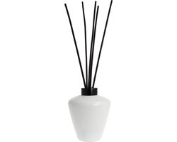 Scentchips® Geurstokjes houder glas Cone glanzend wit - Ring zwart