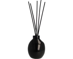 Scentchips® Geurstokjes houder glas Wave glanzend zwart - Ring zwart