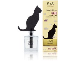 SYS Aromas Kat Geurdiffuser 90 ml – Frisse Natuurlijke Geur – Neutraliseert Dierengeuren – Wild Animal
