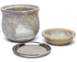 Wierookbrander & olieverdamper zeepsteen - 14 cm - 1500 g