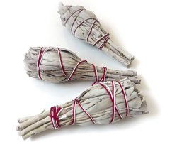 Witte Salie Smudge Fakkel - Voor Energetische Reiniging - White Sage - 3  stuks - 10 cm - 60 gram
