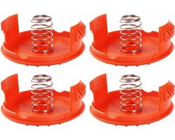 4 stuks spoelkappen + 4 stuks veren vervangende onderdelen accessoires compatibel met BLACK+DECKER RC-100-P trimmer-