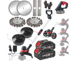 Accu Bosmaaier & Grastrimmer – 3-in-1 – Borstelloze Motor – Telescopische Steel – Draadloze Onkruidtrimmer – Inclusief Accu's en Messen